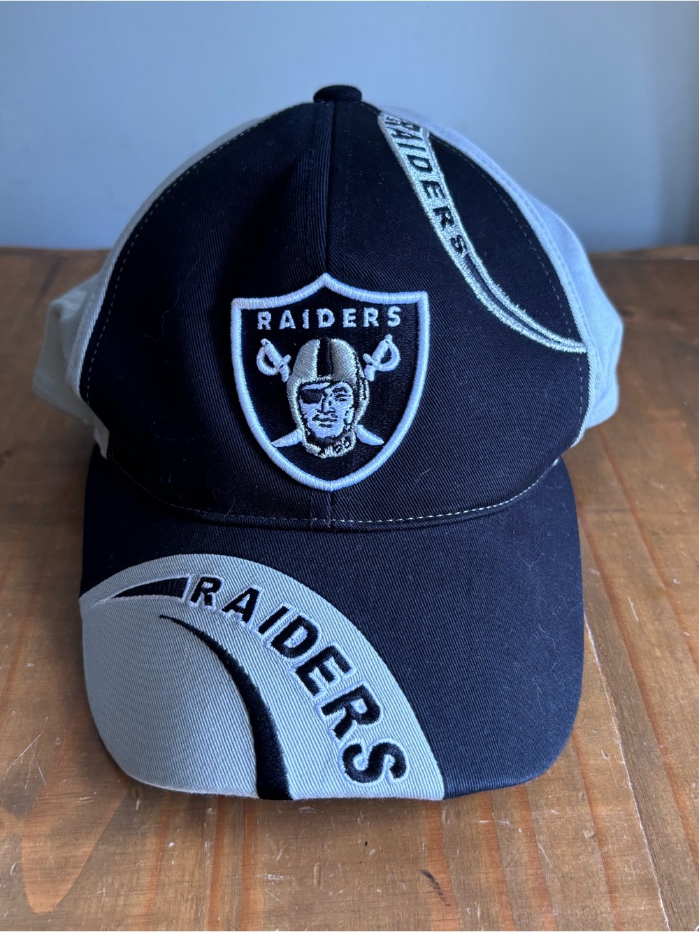 VTG Reebok NFL Oakland Las Vegas Raiders Football Swirl Cap Hat-One Size-NEW!